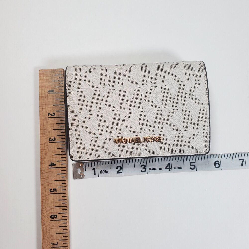 Michael Kors Women’s Crossbody Bag Small Beige Gabby Logo Print Hobo MK & Wallet - Picture 14 of 16